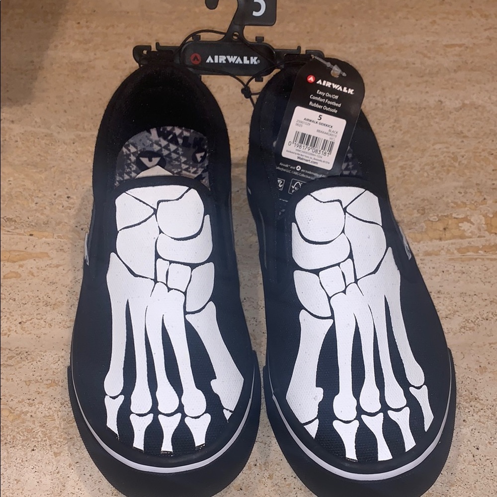 Airwalk Black and White Skeleton Sneakers